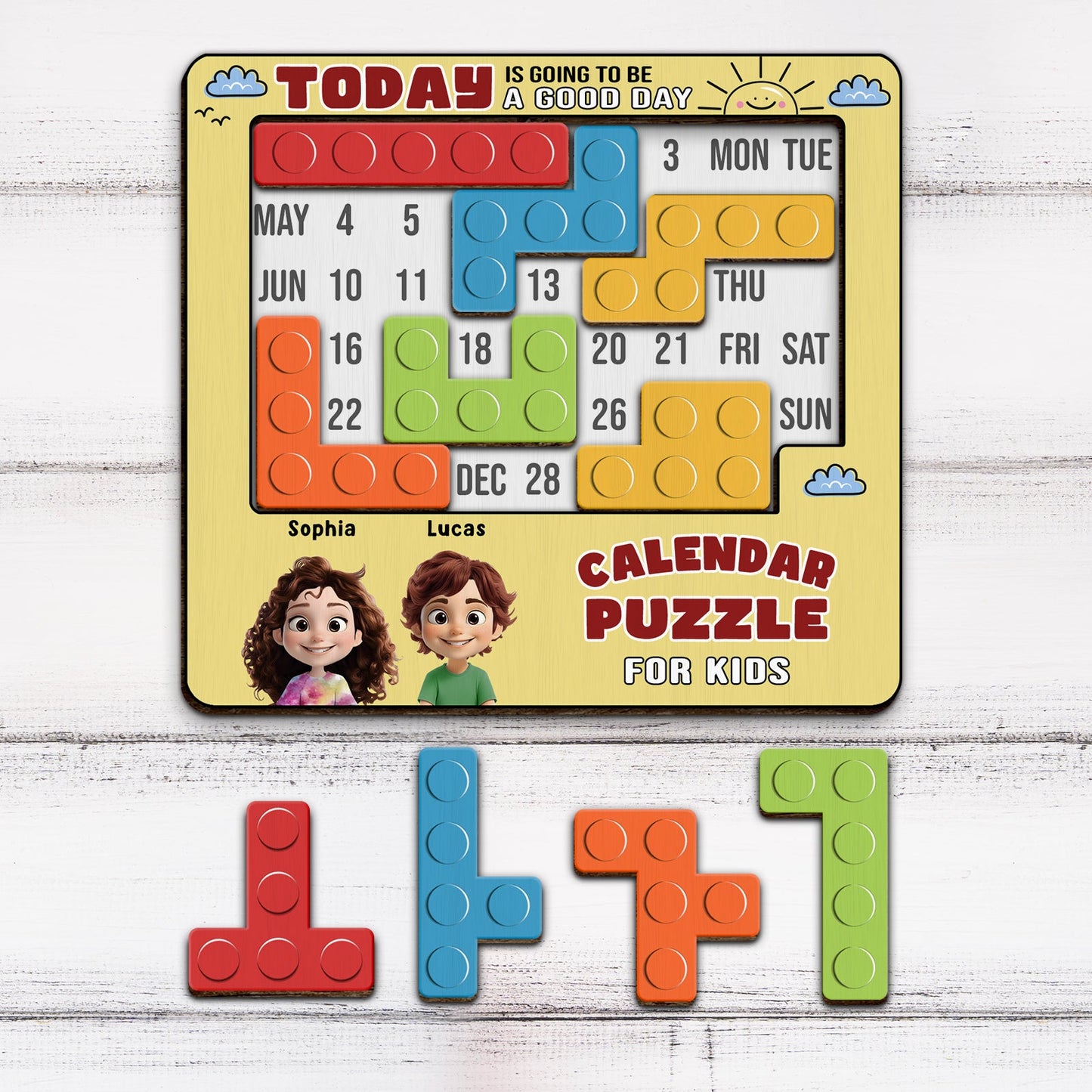 Family - Today Is Going To Be A Good Day - Personalized Sliding Puzzle Calendar