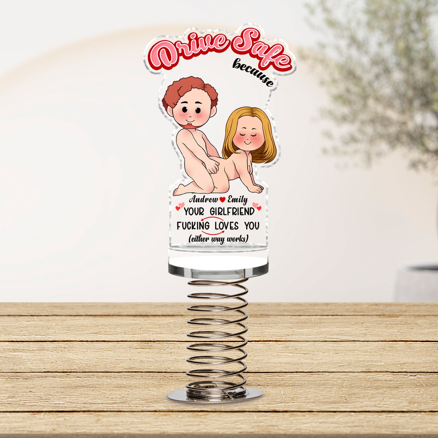 Couple - Drive Safe - Personalized Acrylic Shaking Standee
