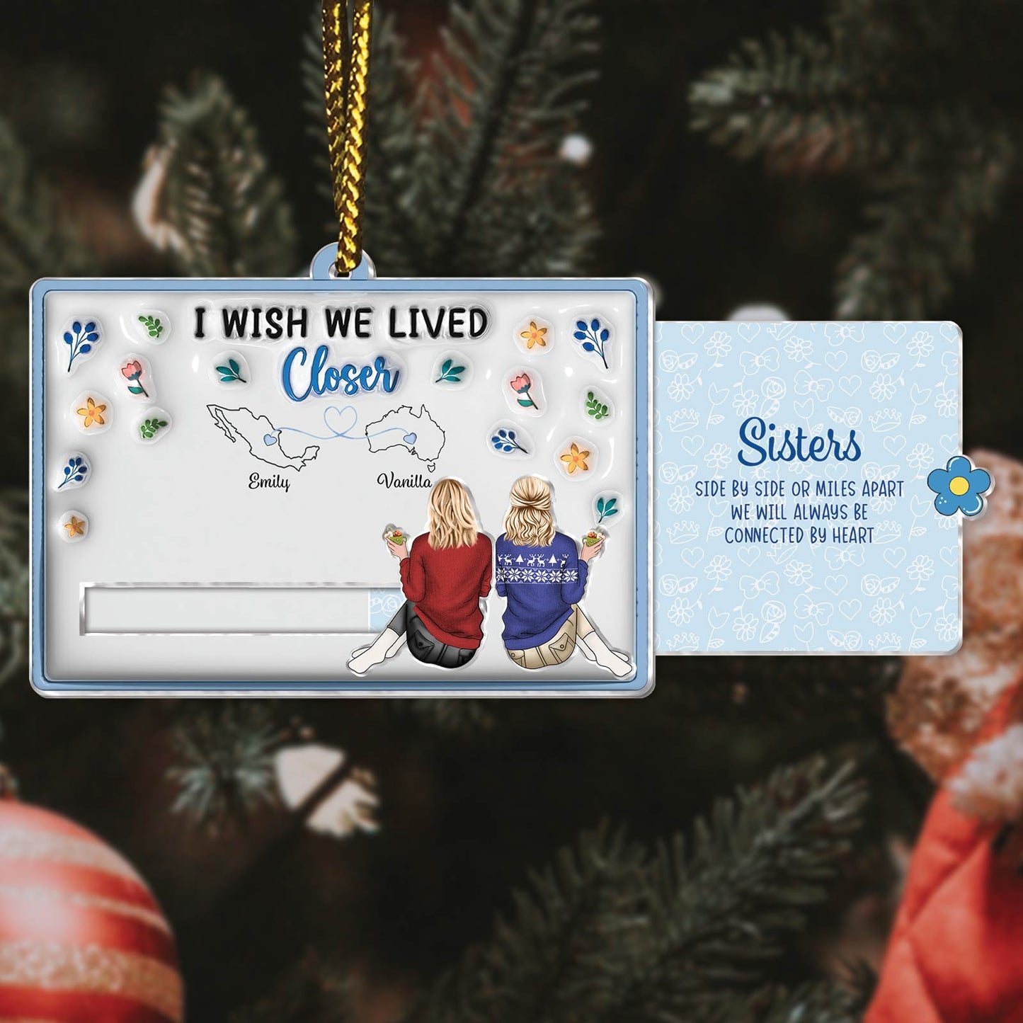 Besties - I Wish We Lived Closer - Personalized Acrylic Slider Card