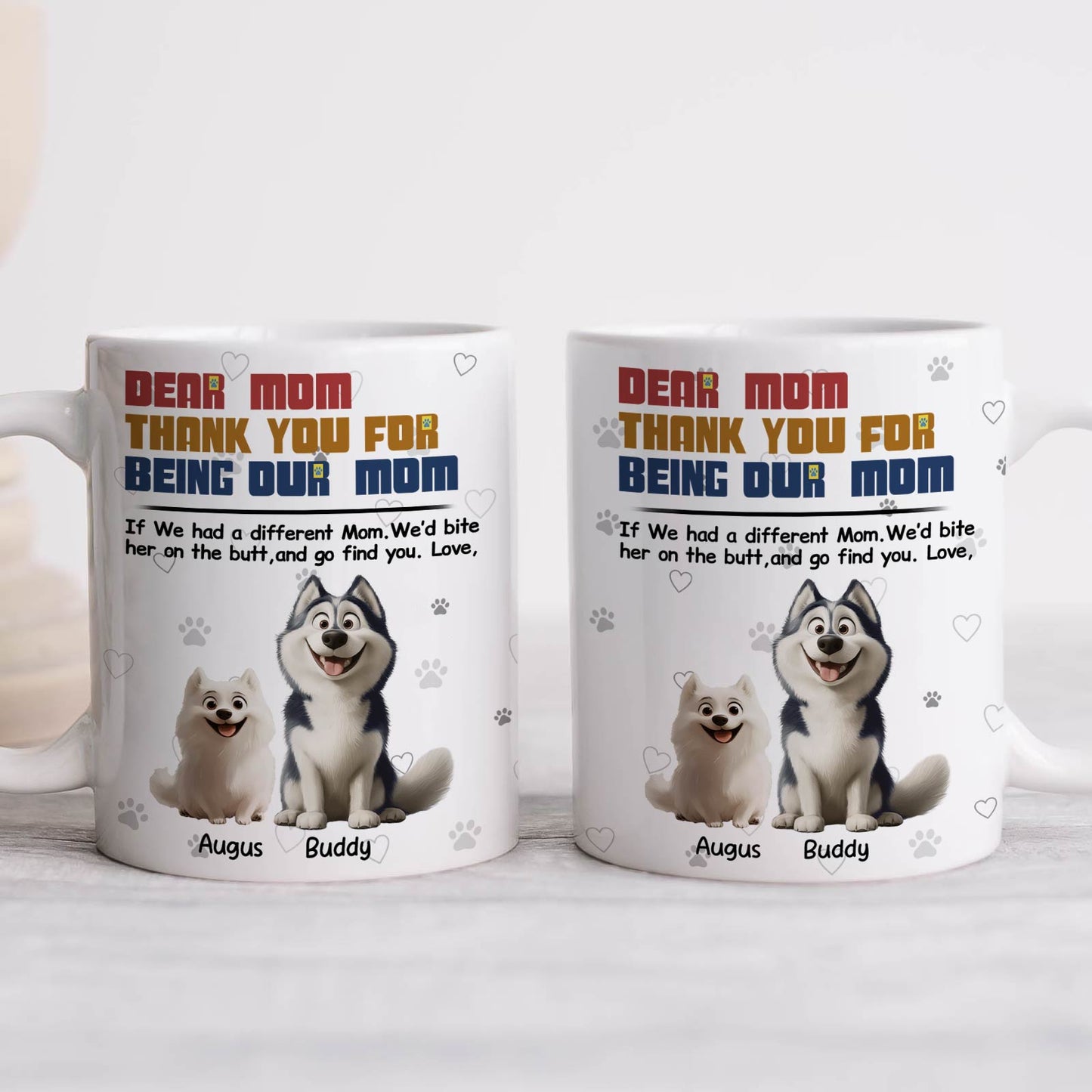 Gift For Dog Lover - Thank You Mom - Personalized Mug