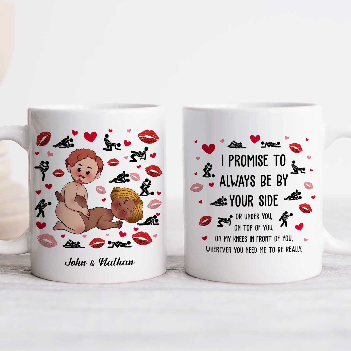 Gift For Couple - I Promise To Always Be By Your Side - Personalized Mug