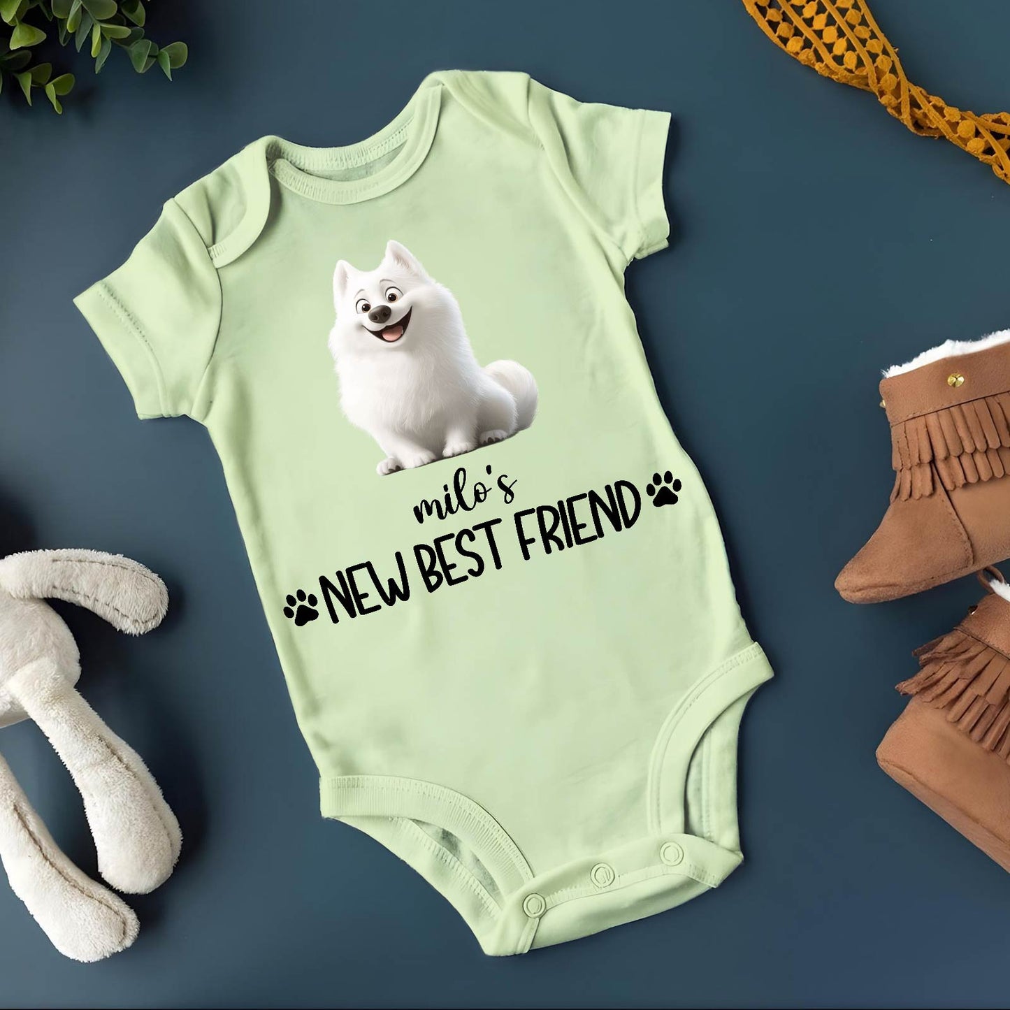 Pet Lovers - New Best Friend - Personalized Baby Onesie