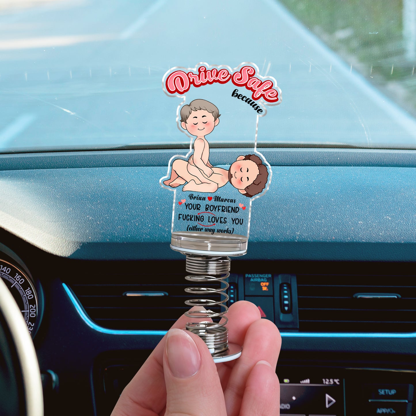 Couple - Drive Safe - Personalized Acrylic Shaking Standee