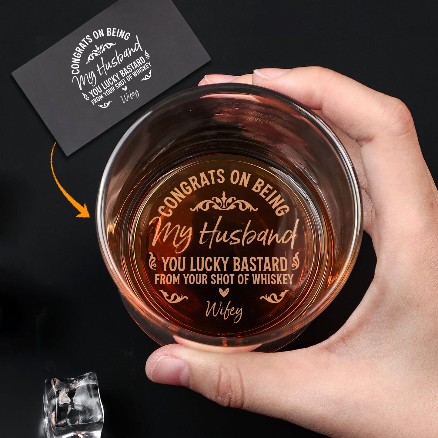 Couple - Congrats On Being My Husband - Personalized Whiskey Glass