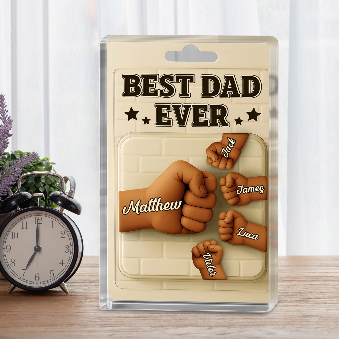 Family - Best Dad Ever - Plaque 3D Toy Packaging Acrylic