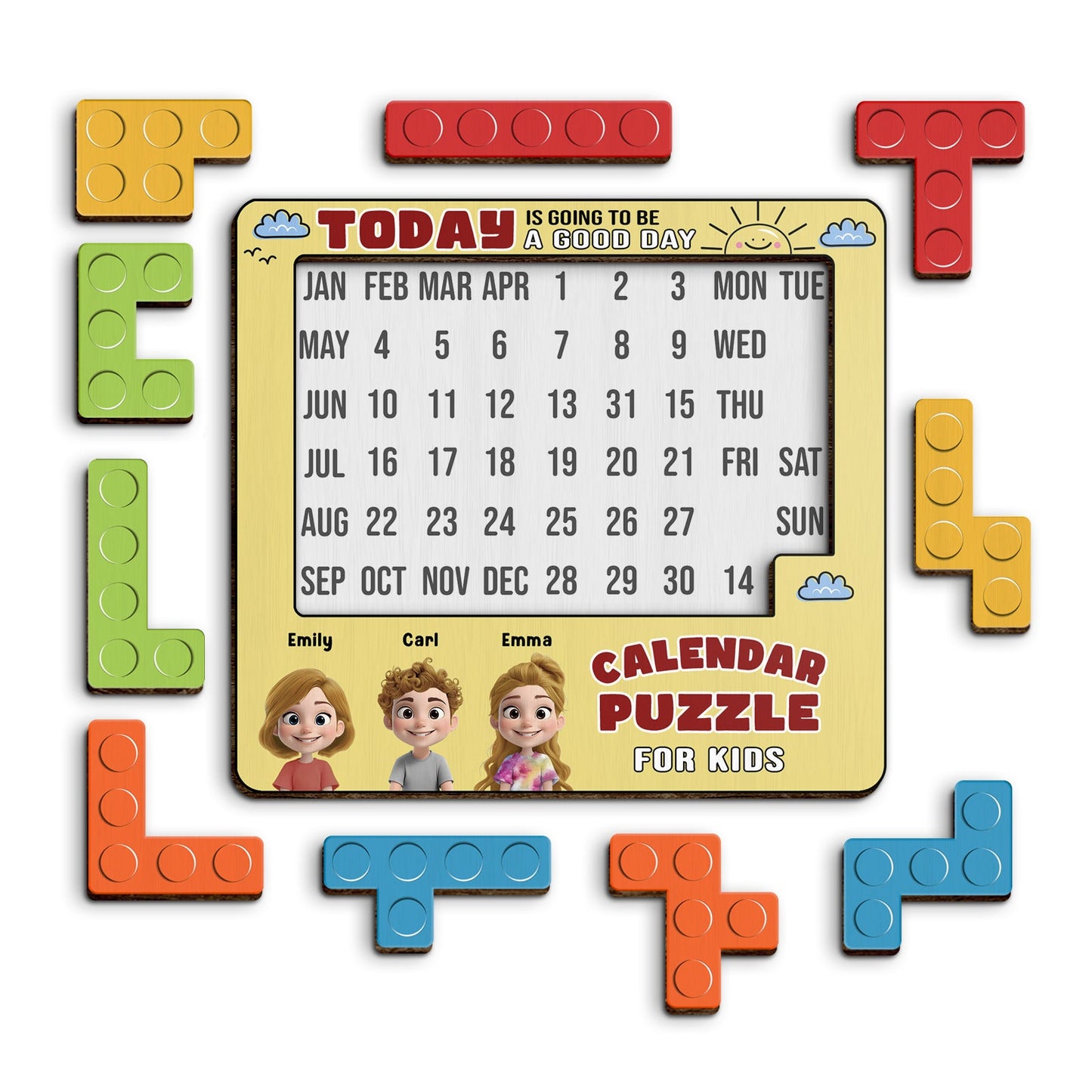 Family - Today Is Going To Be A Good Day - Personalized Sliding Puzzle Calendar