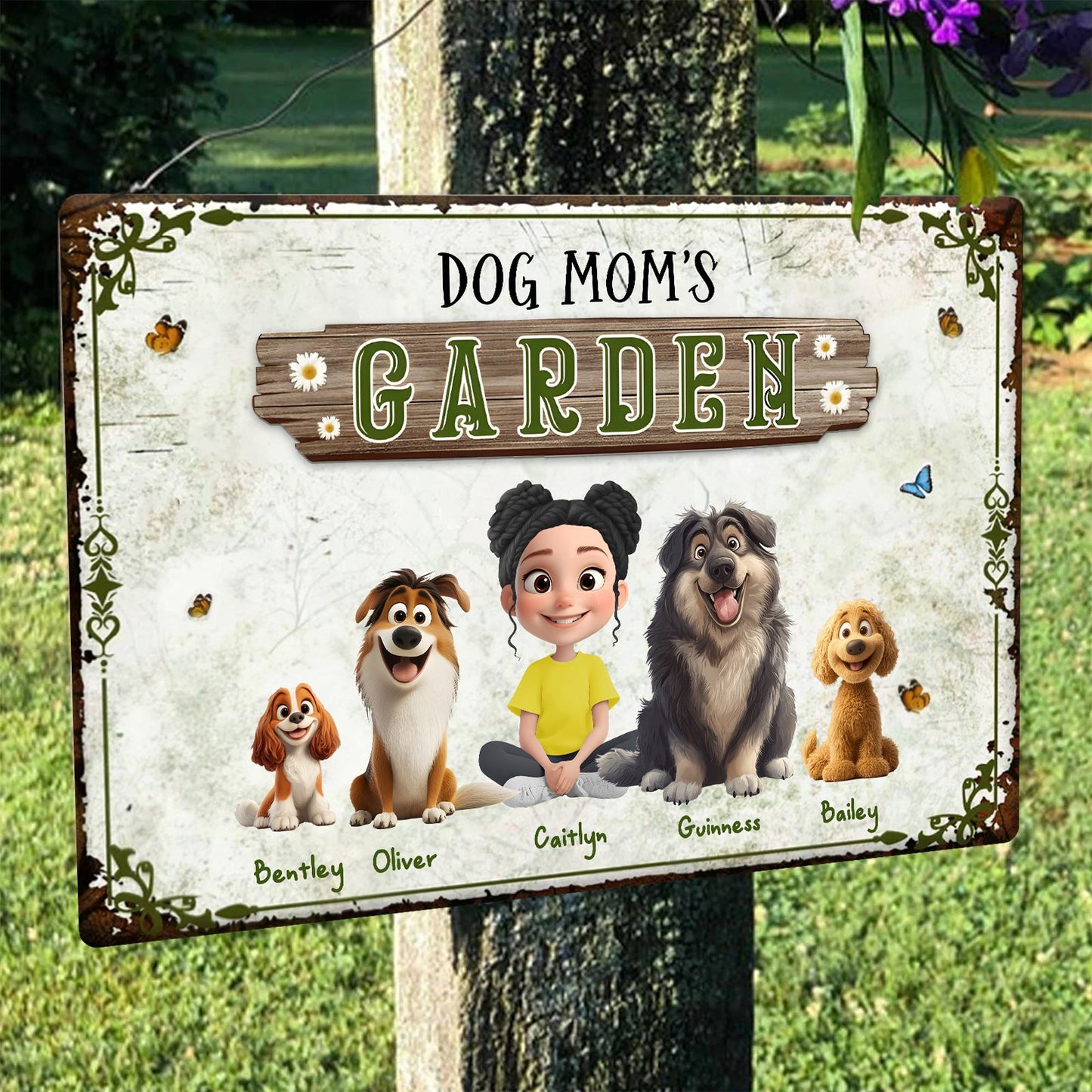 Pet Lover - You And Me And The Dog's Garden - Personalized Classic Metal Sign