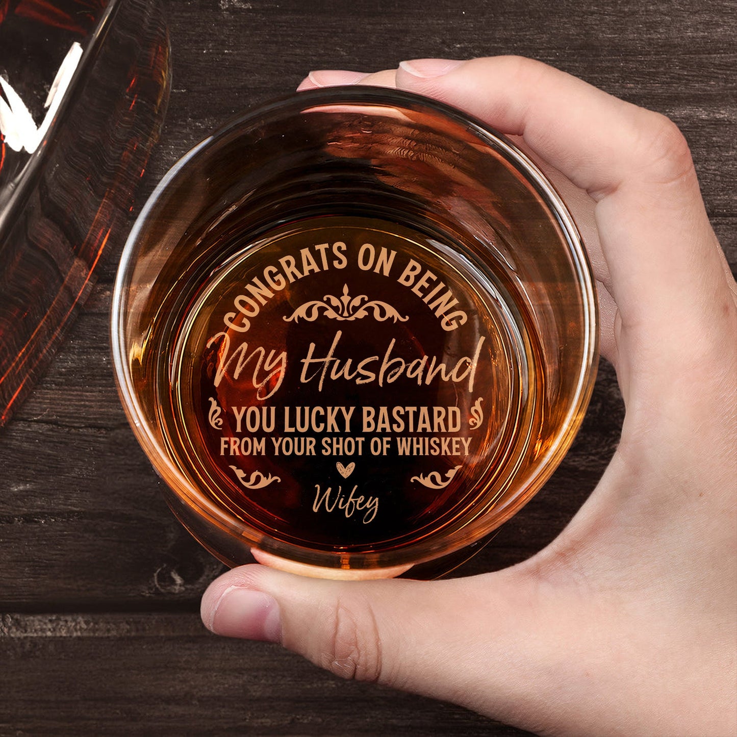 Couple - Congrats On Being My Husband - Personalized Whiskey Glass