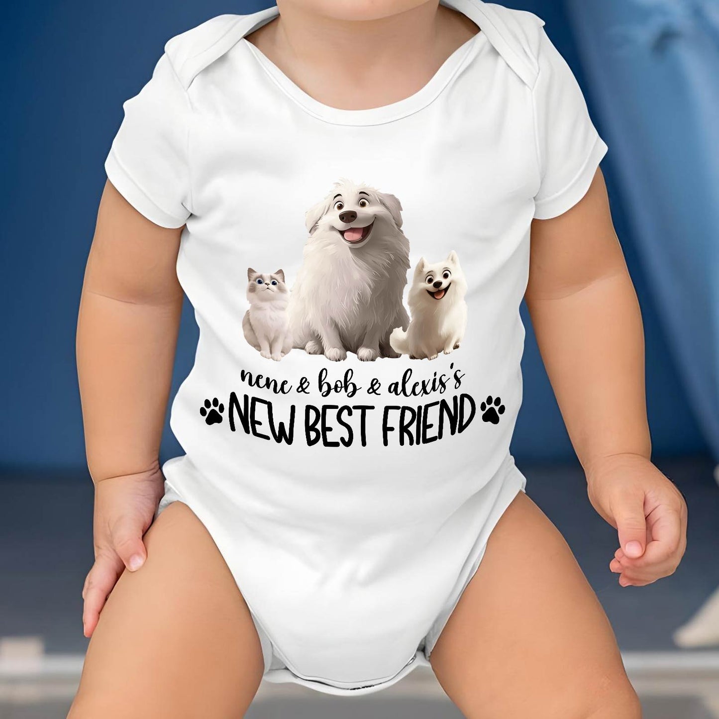 Pet Lovers - New Best Friend - Personalized Baby Onesie