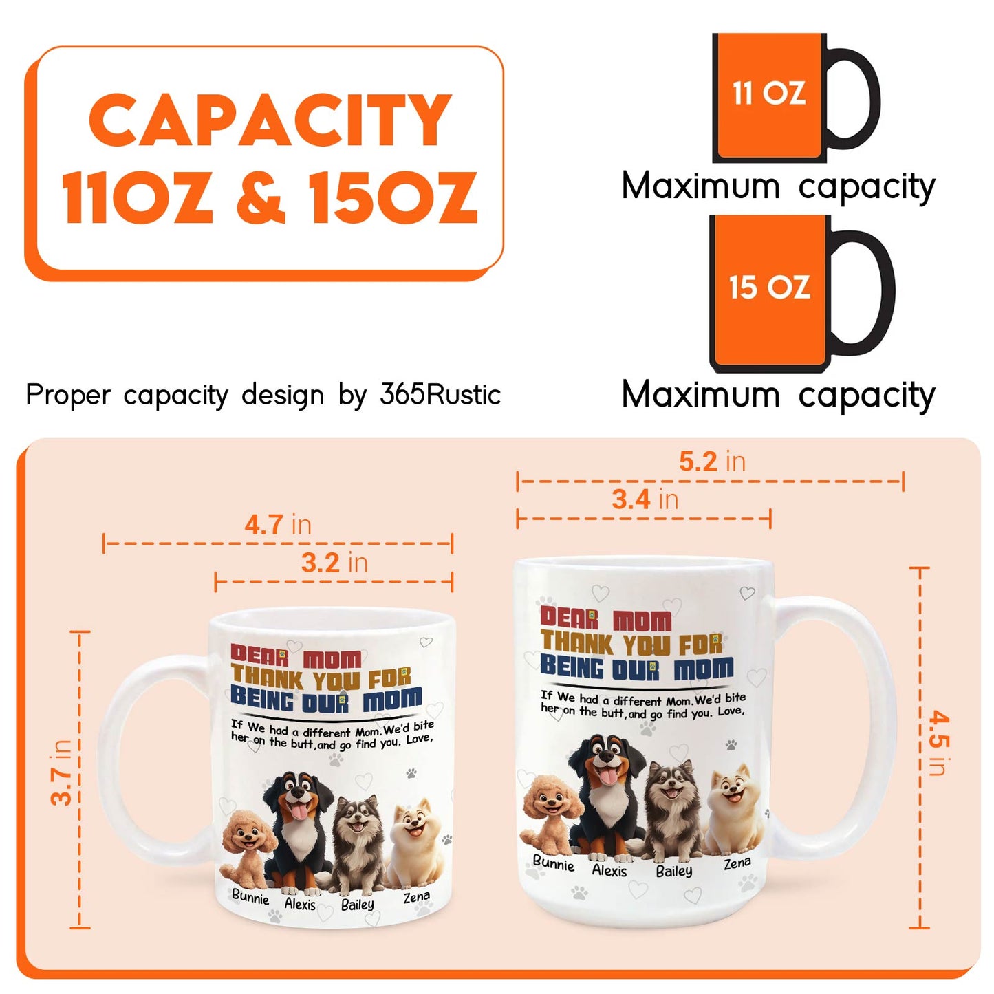 Gift For Dog Lover - Thank You Mom - Personalized Mug