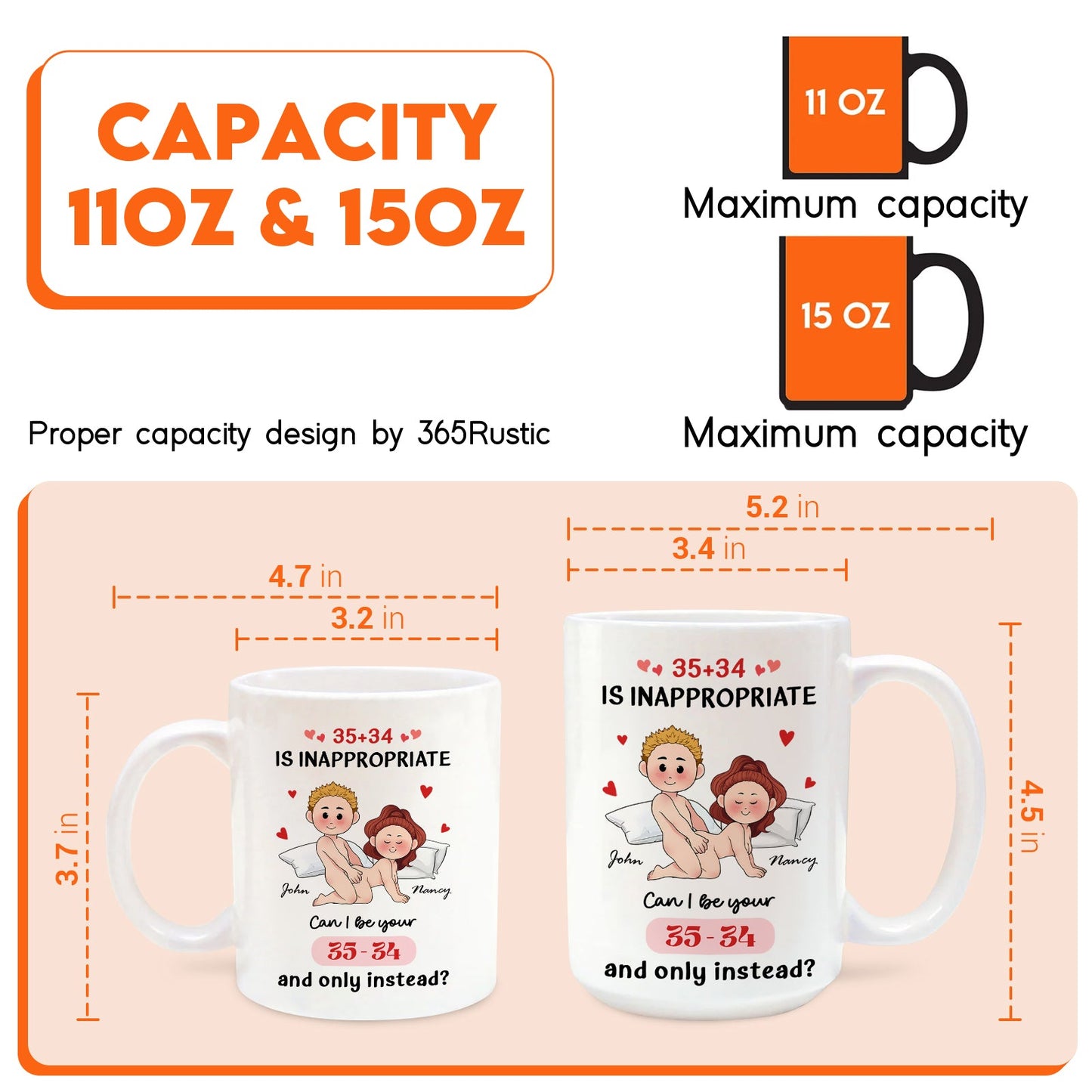 Couple - 35+34 Is Inappropriate, Can I Be Your 35-34 And Only Instead? - Personalized Mug