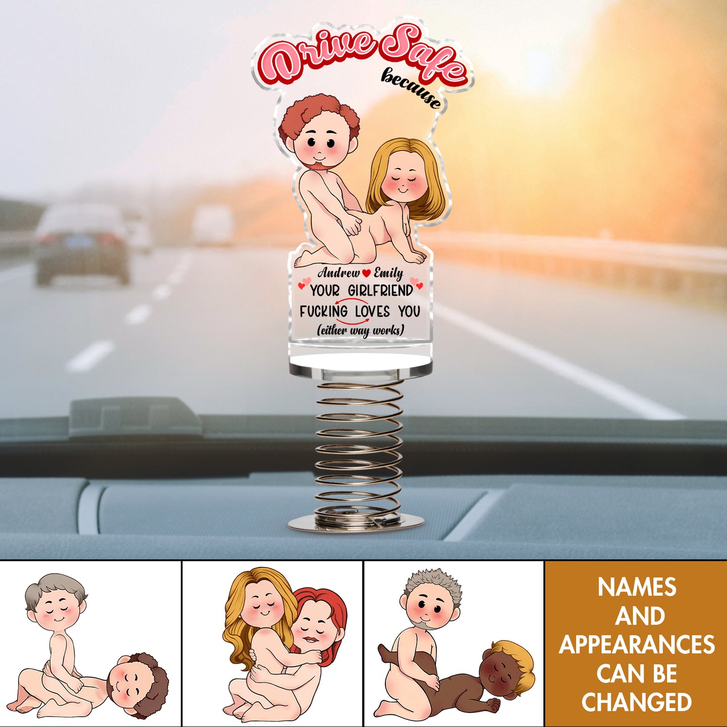 Couple - Drive Safe - Personalized Acrylic Shaking Standee