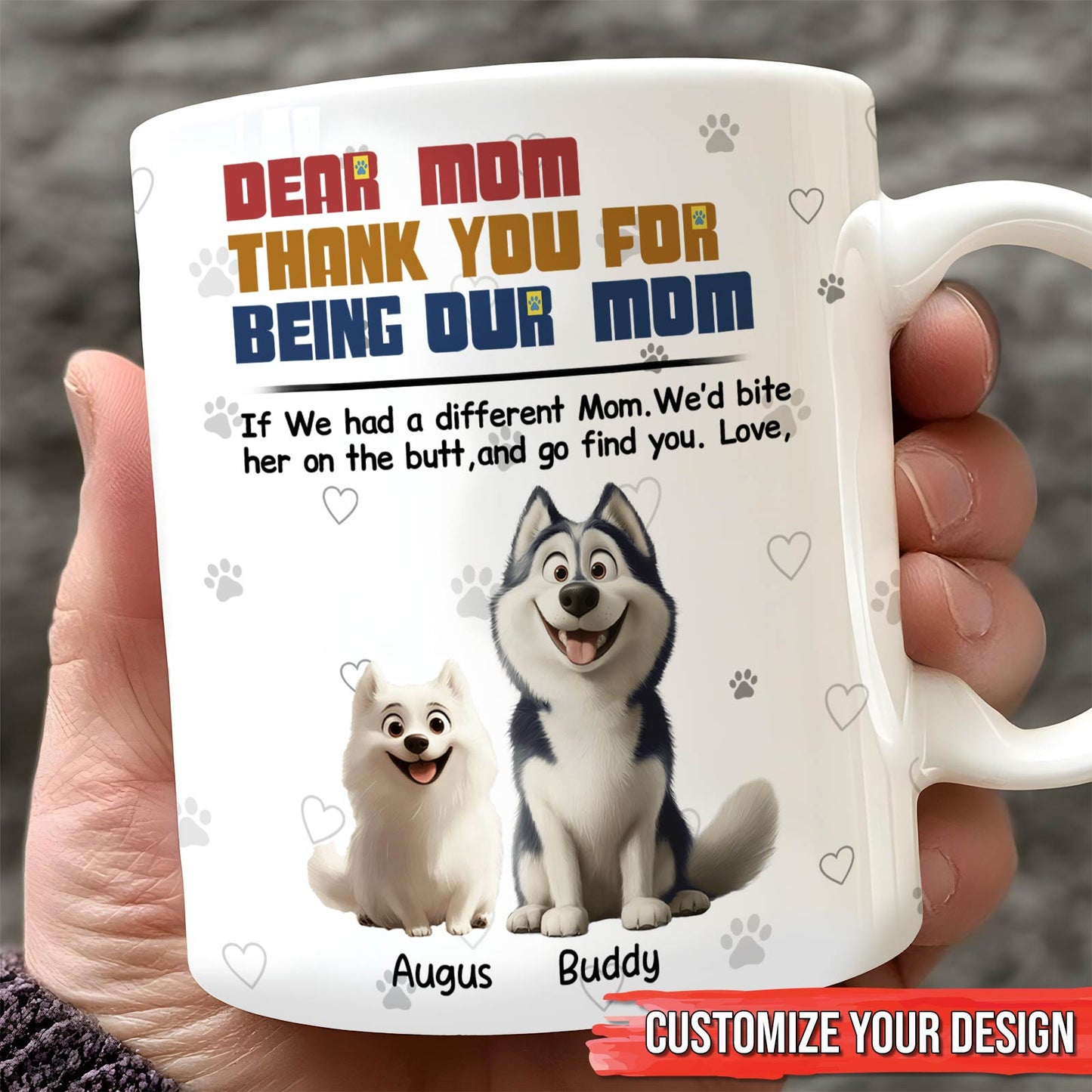 Gift For Dog Lover - Thank You Mom - Personalized Mug