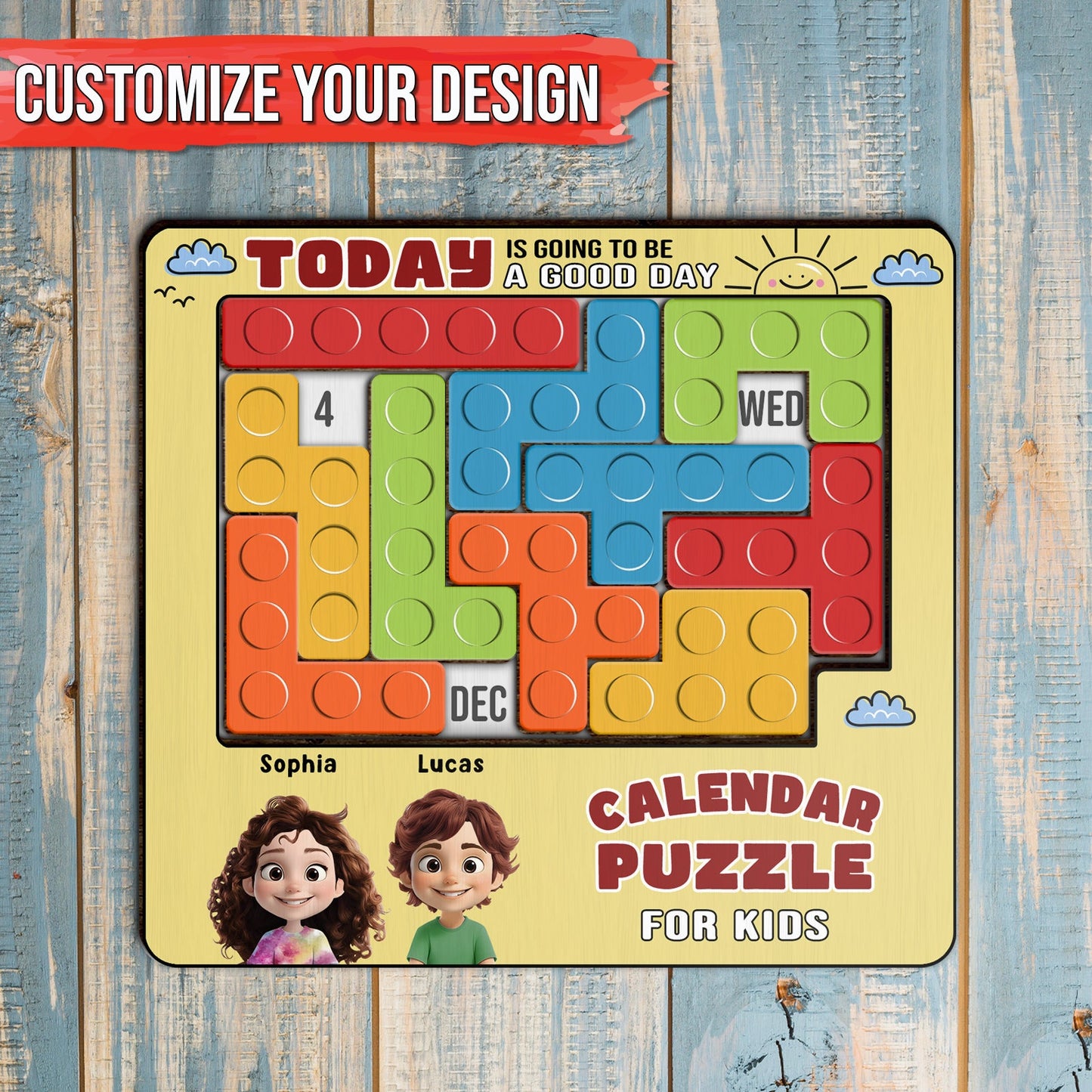 Family - Today Is Going To Be A Good Day - Personalized Sliding Puzzle Calendar