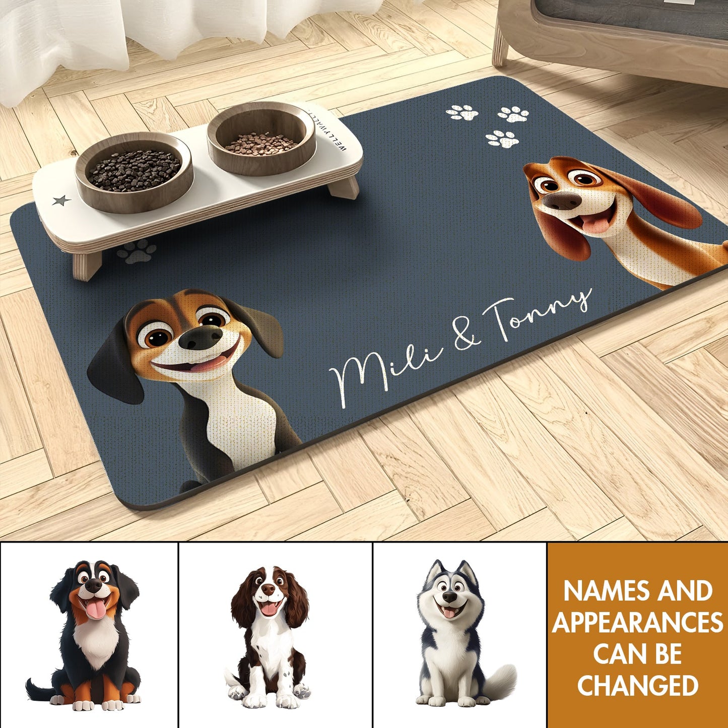 Pet Lover - Dog Placemat Custom Dog Bowl Mat - Personalized Pet Mat