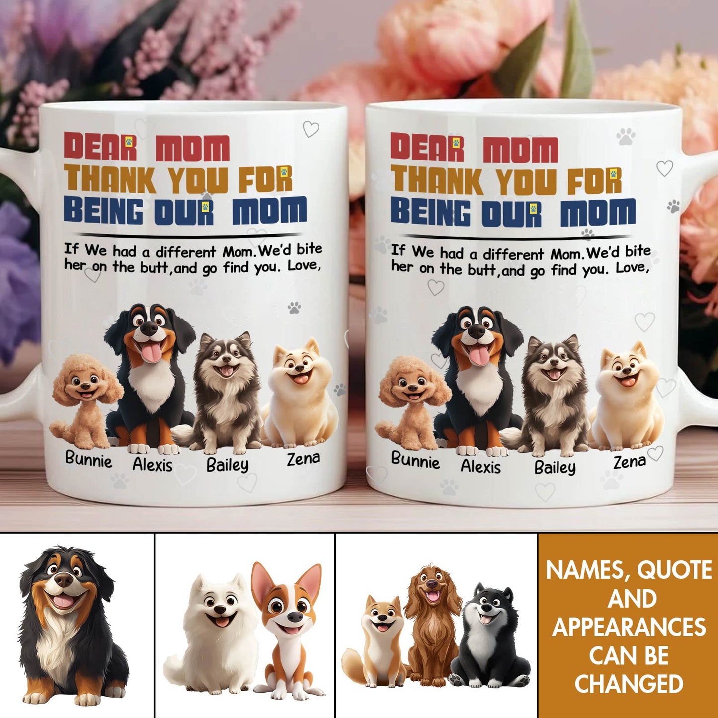 Gift For Dog Lover - Thank You Mom - Personalized Mug