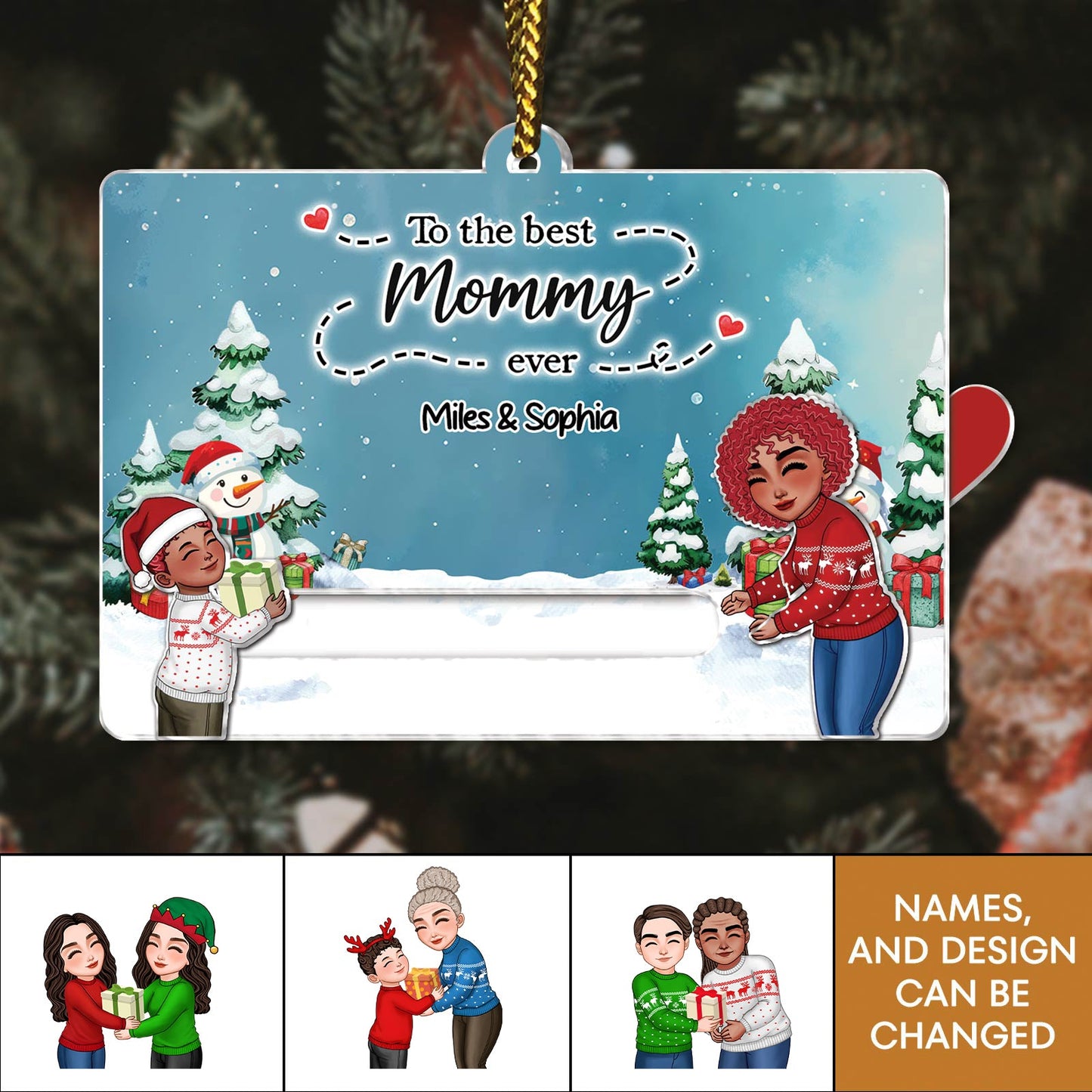 Family - To The Best Grandparents Ever - Personalized Acrylic Slider Card Ornament