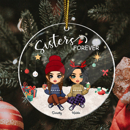 Besties - Sisters Forever - Personalized Acrylic Ornament