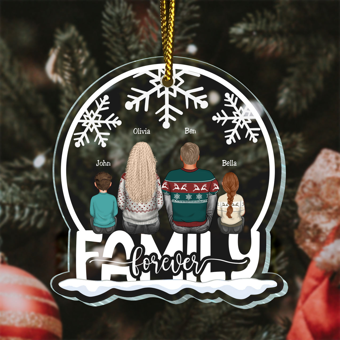 Family - We Are Family Forever - Personalized Acrylic Ornament