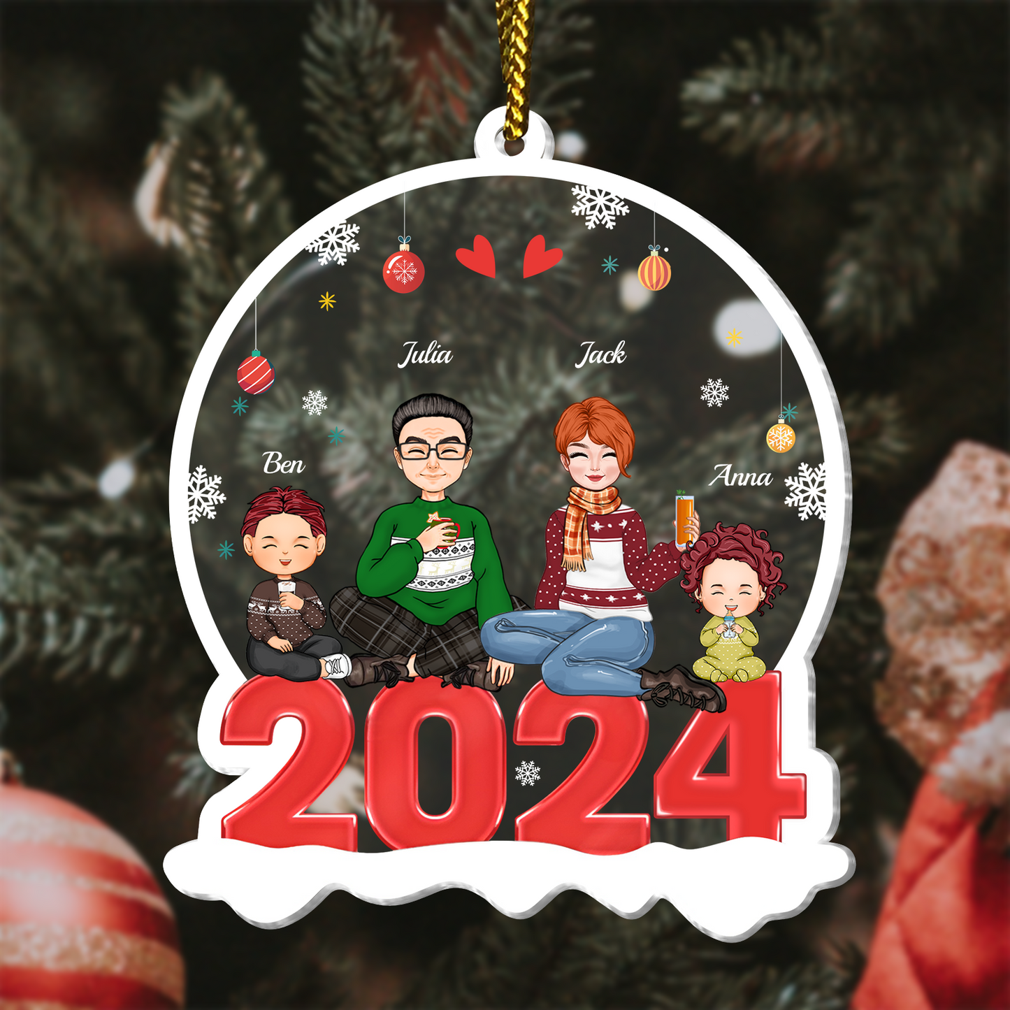 Family - Family 2024 - Personalized Acrylic Ornament