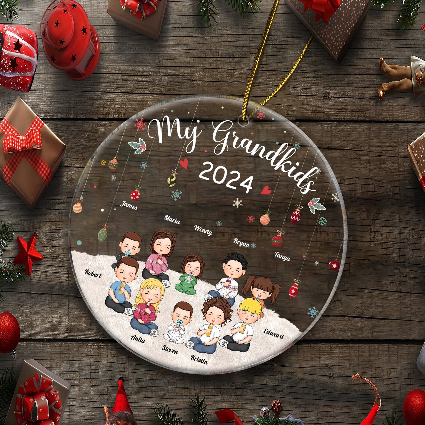 Family - My Grandkids - Personalized Acrylic Ornament