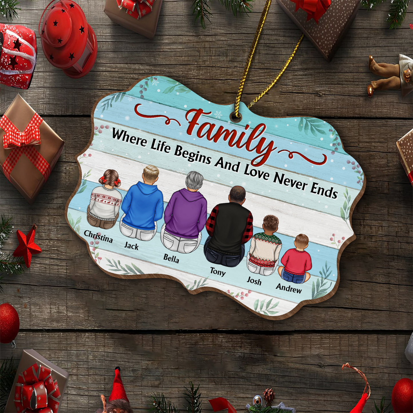 Family - Family Where Begins And Love Never Ends - Personalized Ornament