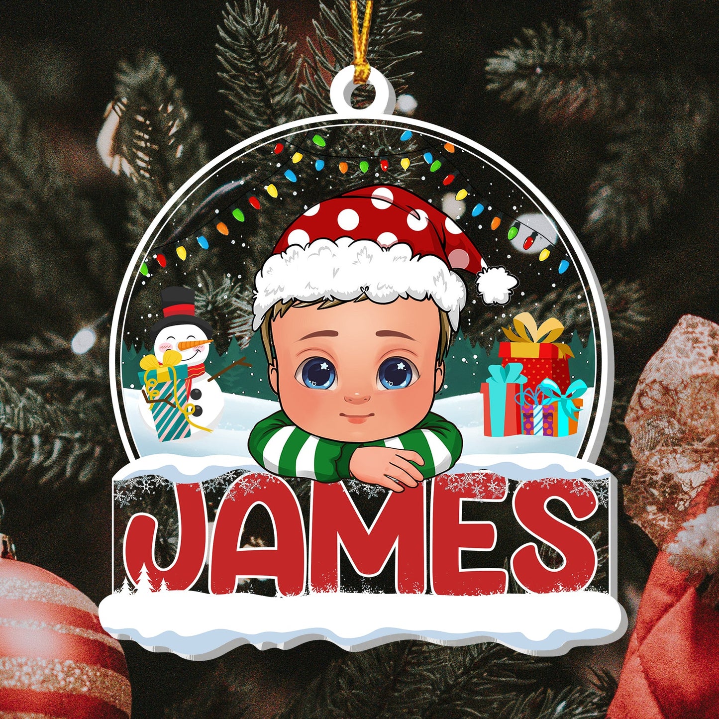 Family - Kids Custom Christmas Names - Personalized Acrylic Ornament