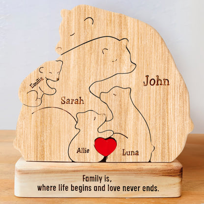 Family - Bear Family - Personalized Wooden Puzzle