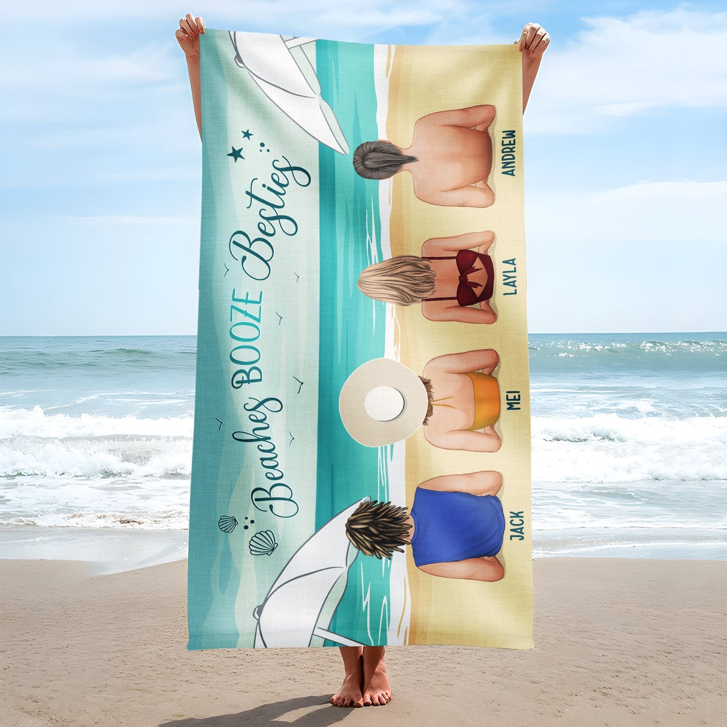 Friends - Friends Don't Let Friends Beach Alone - Personalized Beach Towel