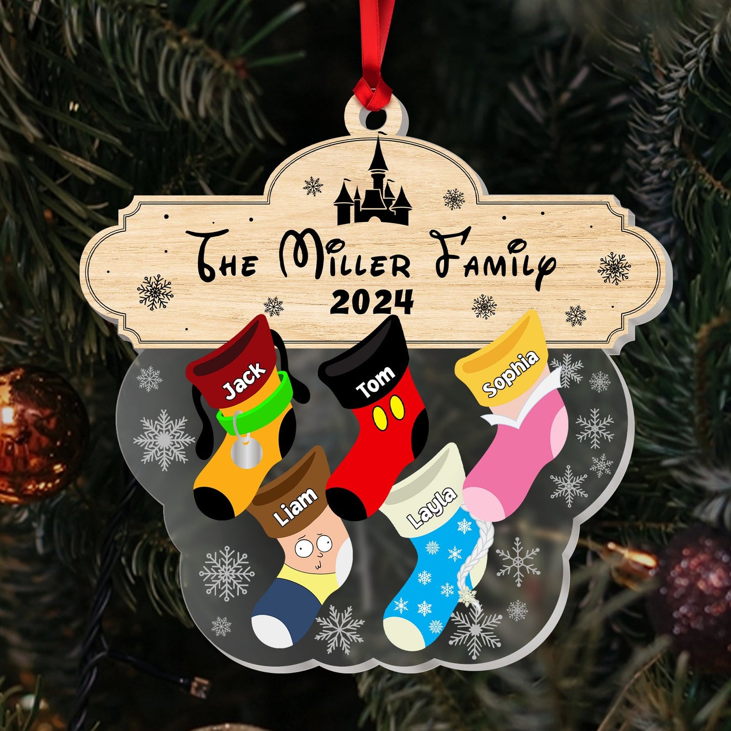 Family -  Family Socks - Personalized Acrylic Ornament