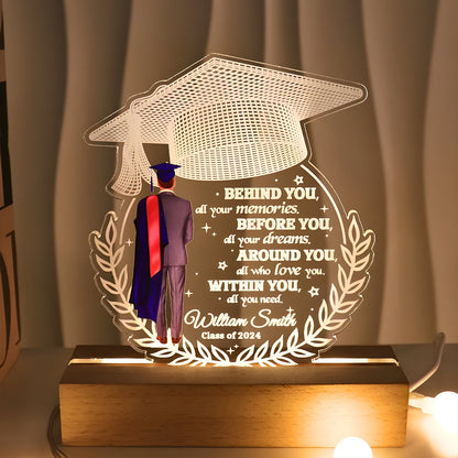 Behind You All Your Memories - Personalized LED Night Light