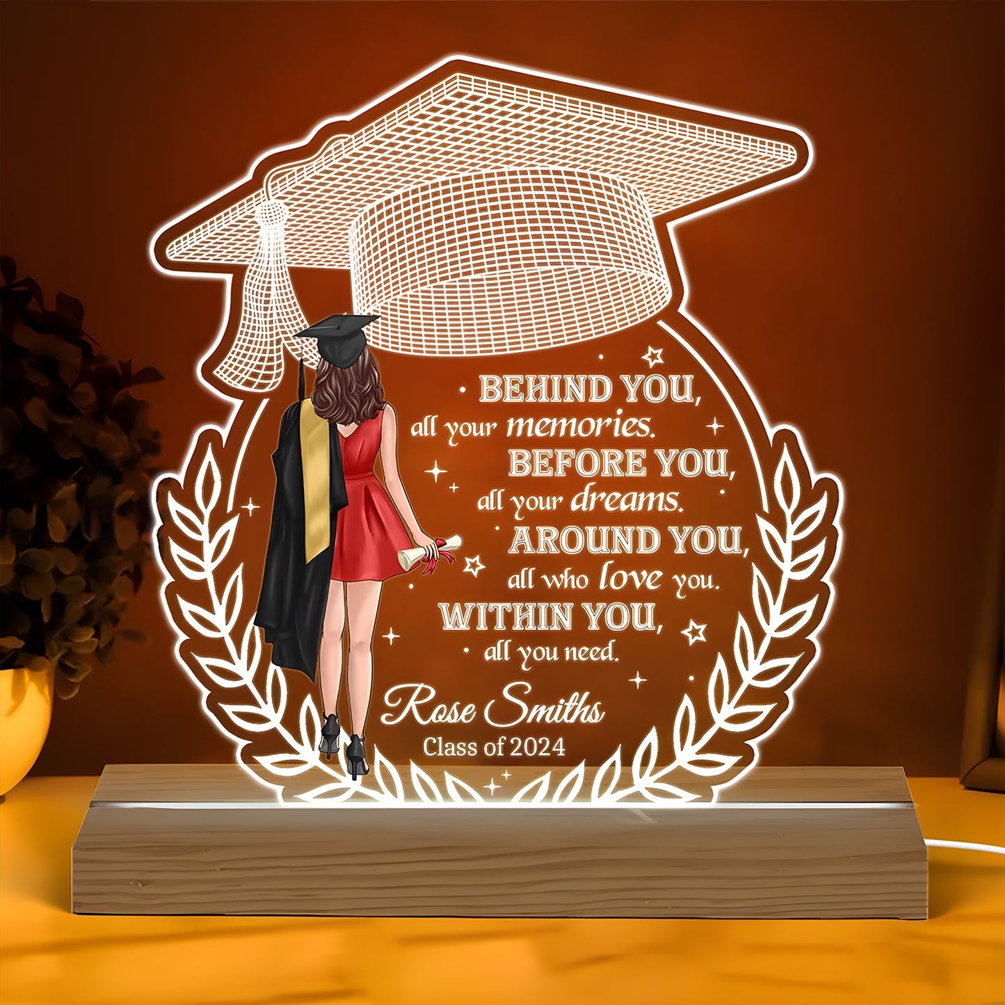 Behind You All Your Memories - Personalized LED Night Light