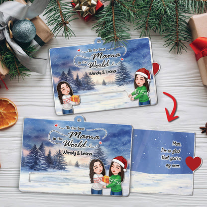 Family - To The Best Grandparents Ever - Personalized Acrylic Slider Card Ornament