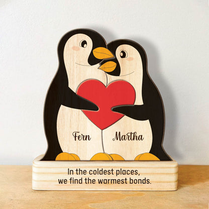 Family - Eternal Love Of Ours - Personalized Wooden Penguin Puzzle