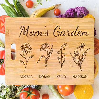 Mother - Mom's Garden is Her Children - Personalized Cutting Board