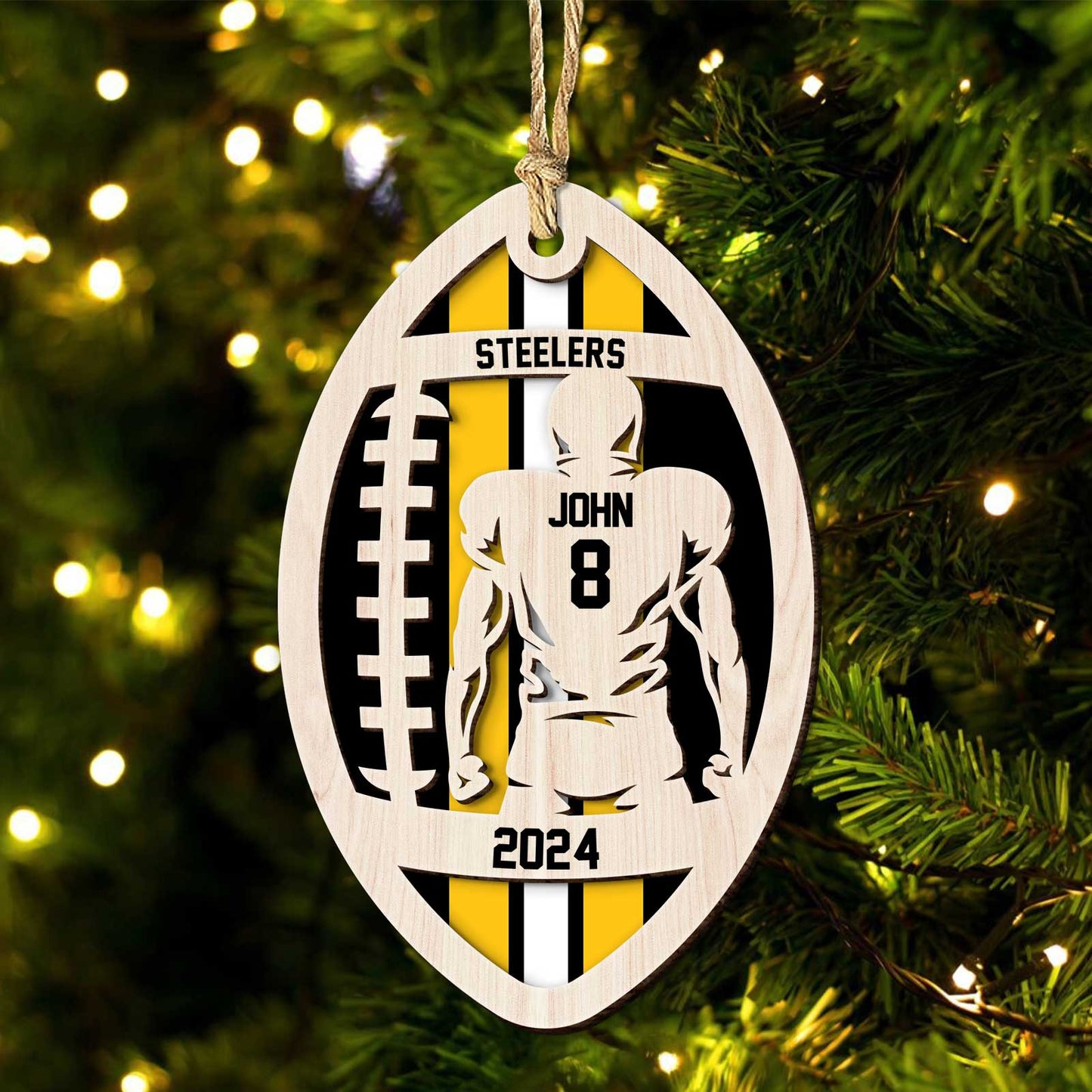 Sports - Football Player - Personalized 2-Layered Football Ornaments