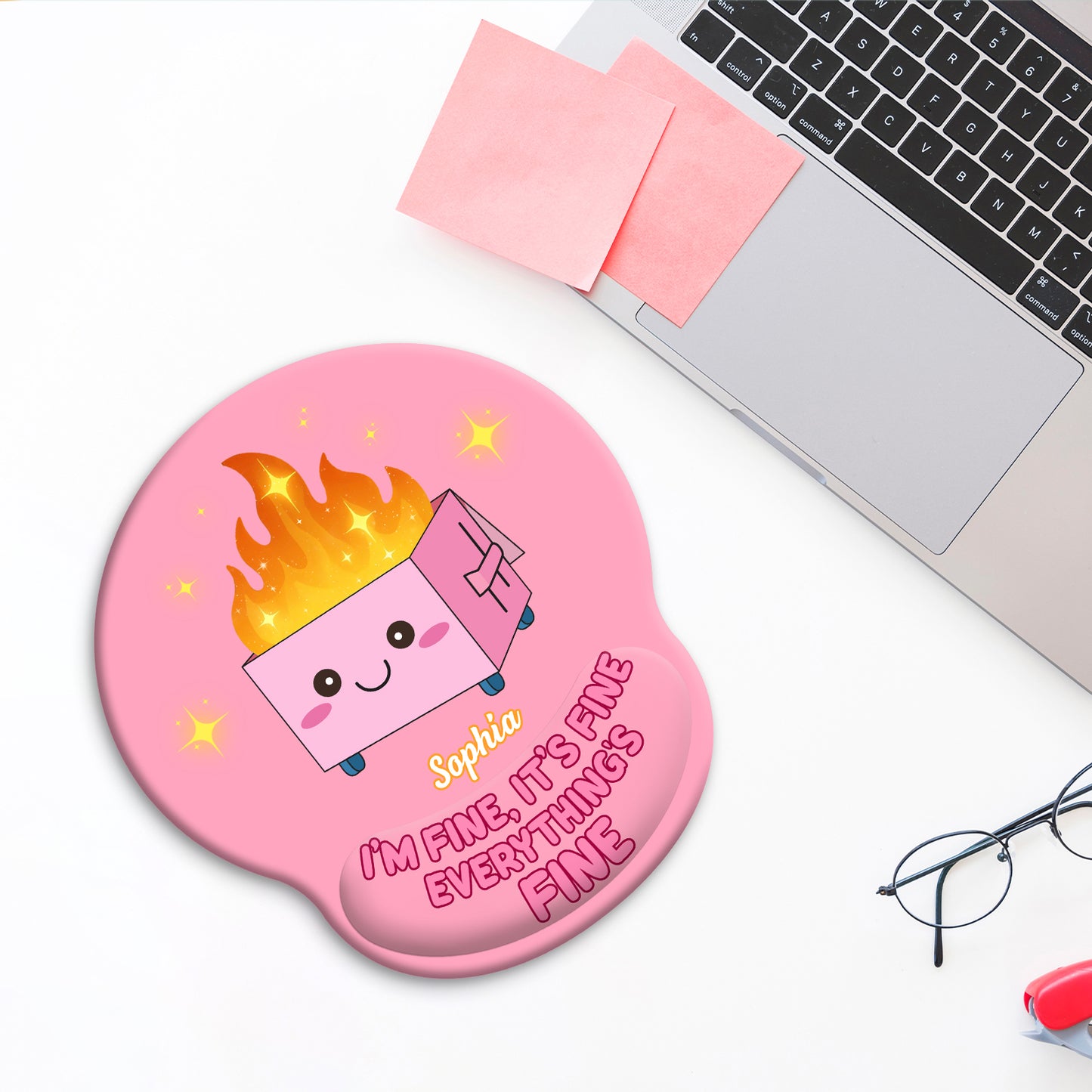 Gift For Besties, Coworker - I'm Fine It's Fine Everything's Fine - Personalized Mouse Pad