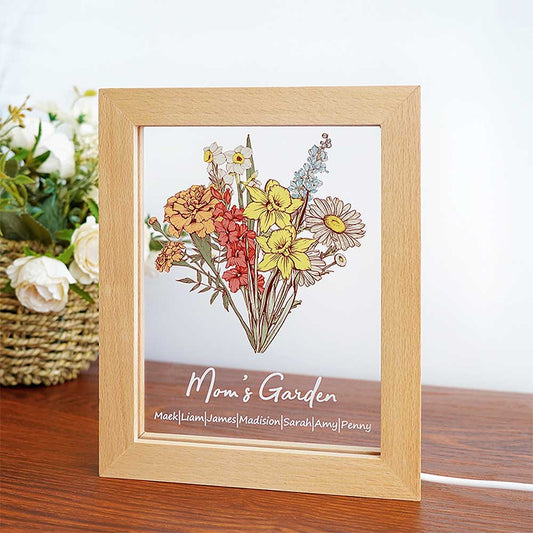 Family - Birth flower - Personalized LED Light