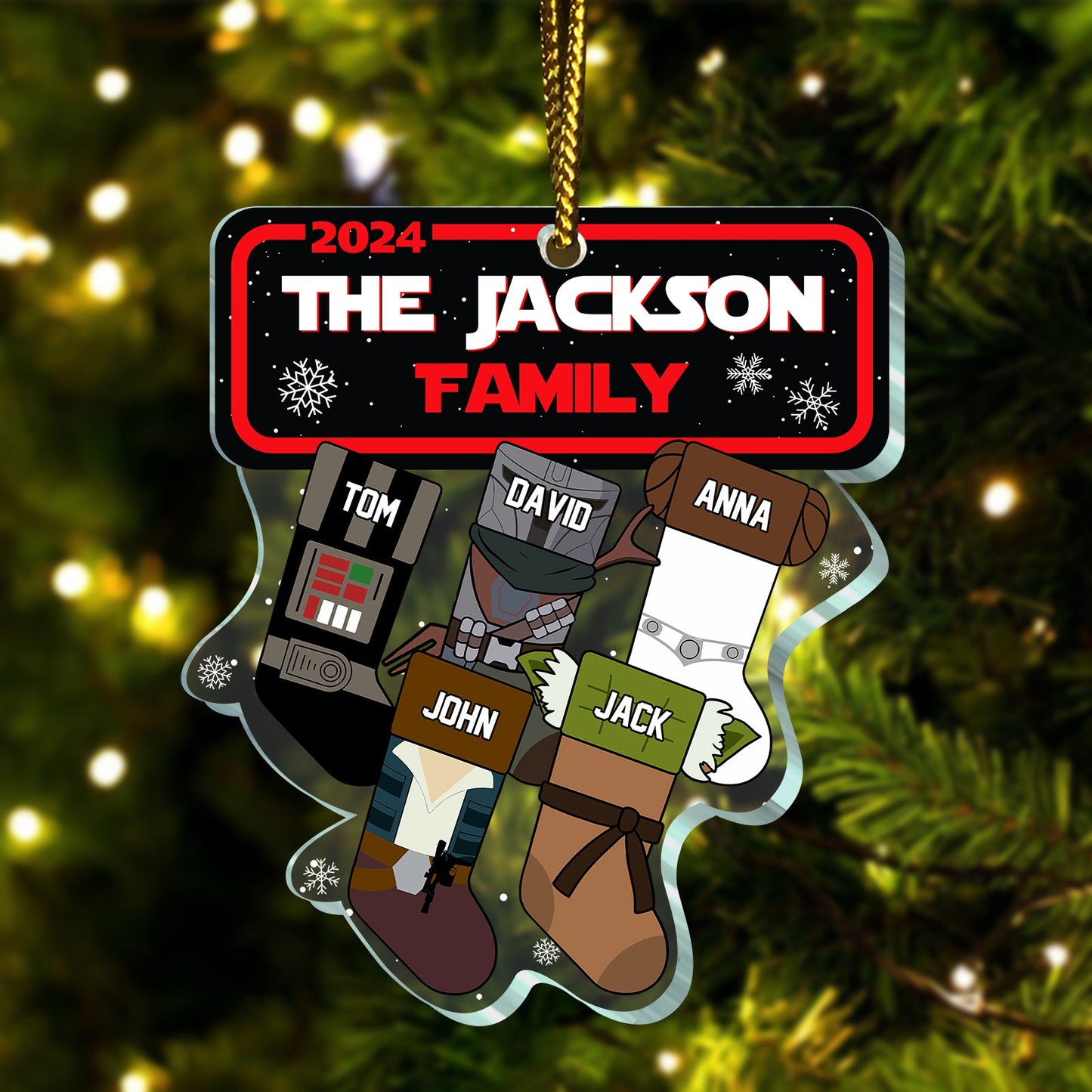 Family - Family Socks - Personalized Acrylic Ornament