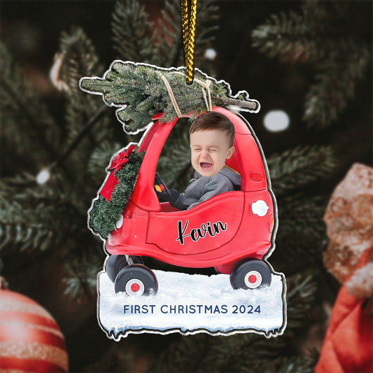 Family - Funny Christmas Car 2024 - Personalized Acrylic Ornament