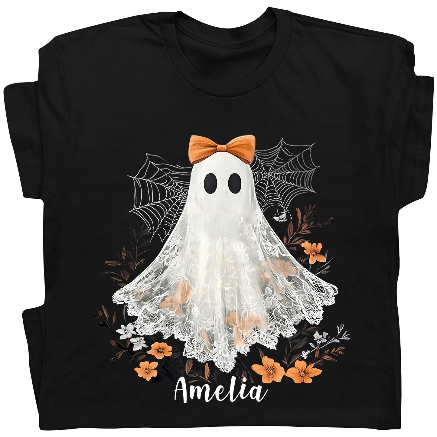 Halloween - Cute Lace Ghost - Personalized Shirt