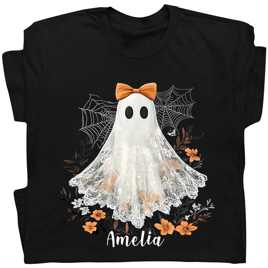 Halloween - Cute Lace Ghost - Personalized Shirt