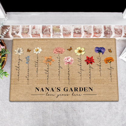 Family - Grandma‘s Garden Love Grows Here - Personalized Doormat