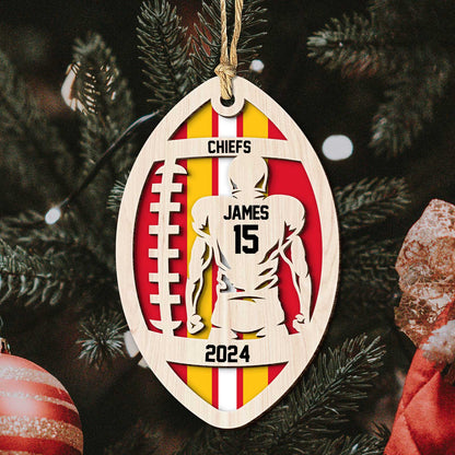 Sports - Football Player - Personalized 2-Layered Football Ornaments