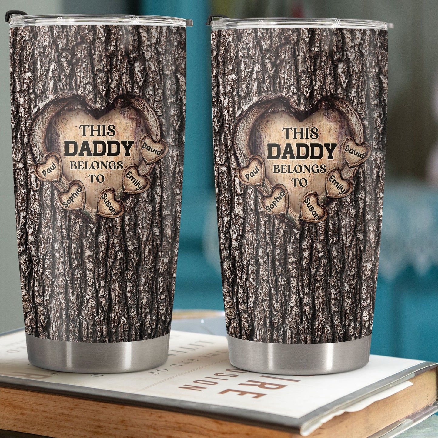 Father - Dad's Heart - Personalized Tumbler