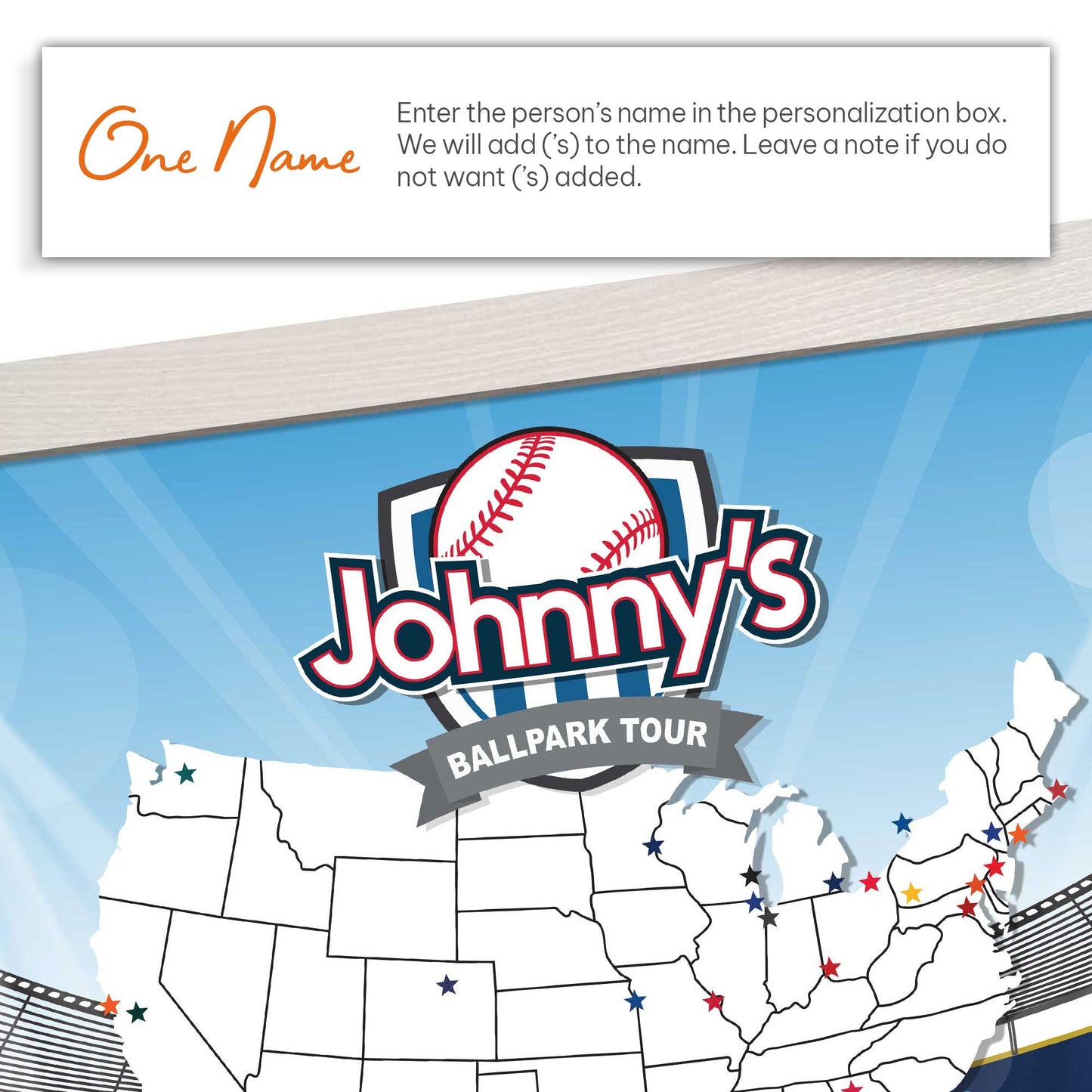 Sports - MLB Ballpark - Personalized Ballparks Photo Map