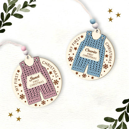 Christmas - Baby's First Christmas - Personalized 2-Layered Ornaments