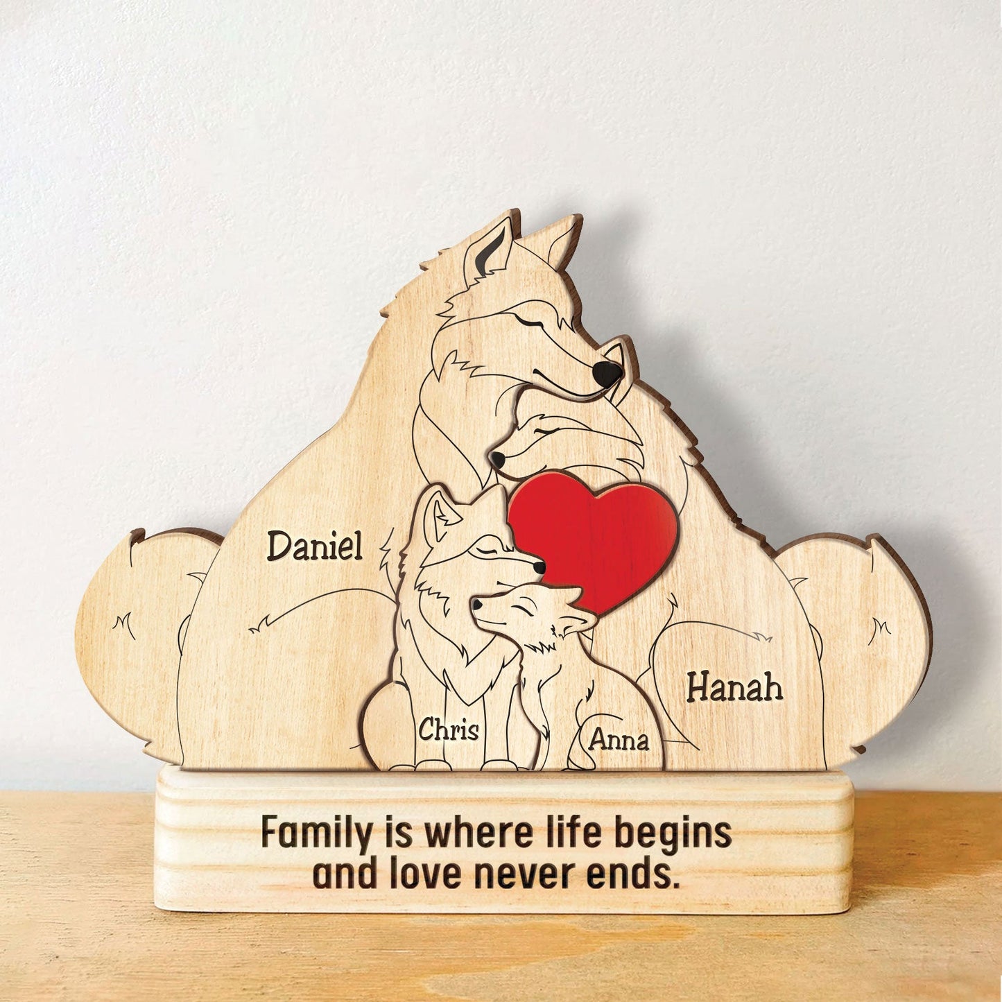 Family - Wolf Family - Personalized Wooden Puzzle