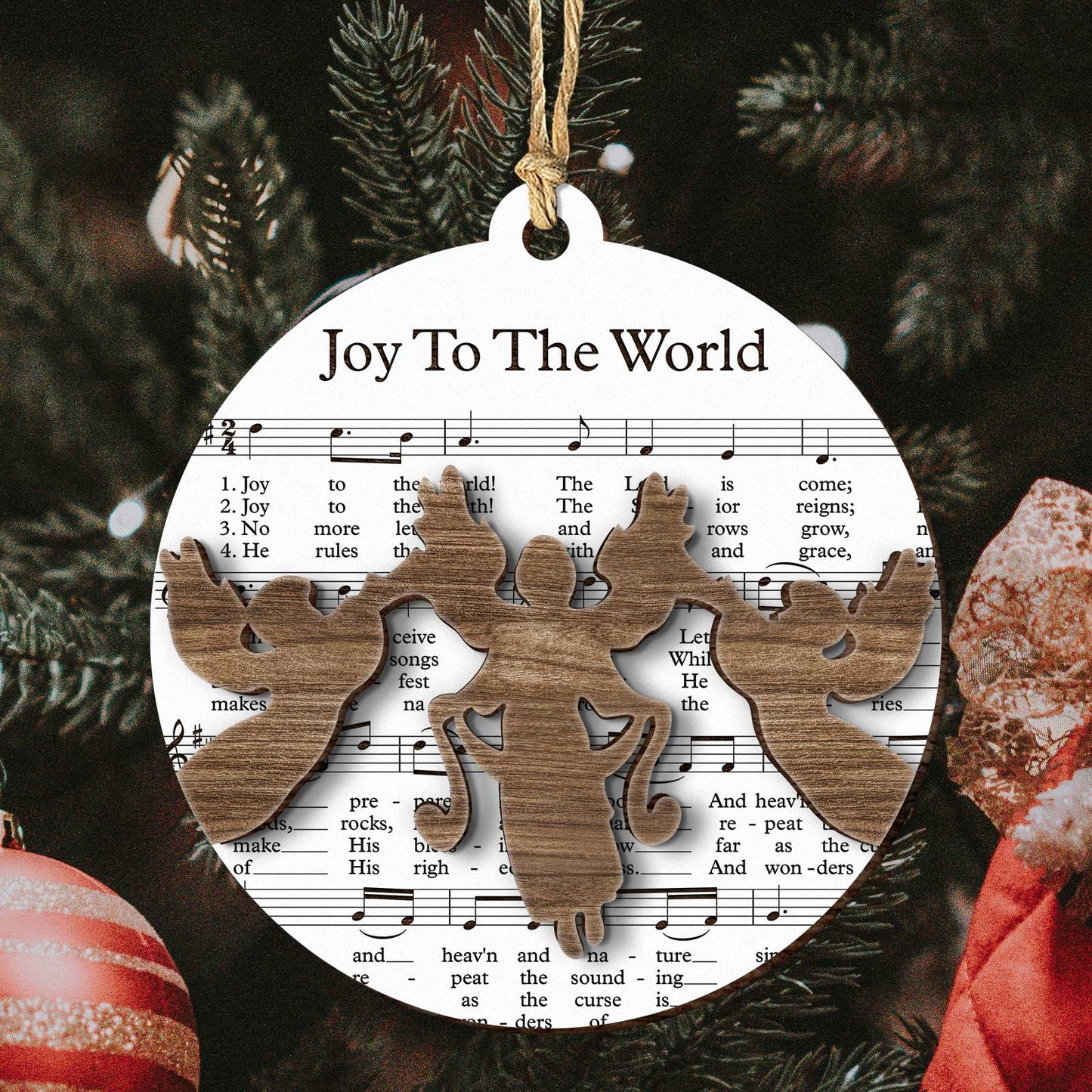 Christmas - Music Sheet Nativity Ornament - 2-Layered Mix Ornament