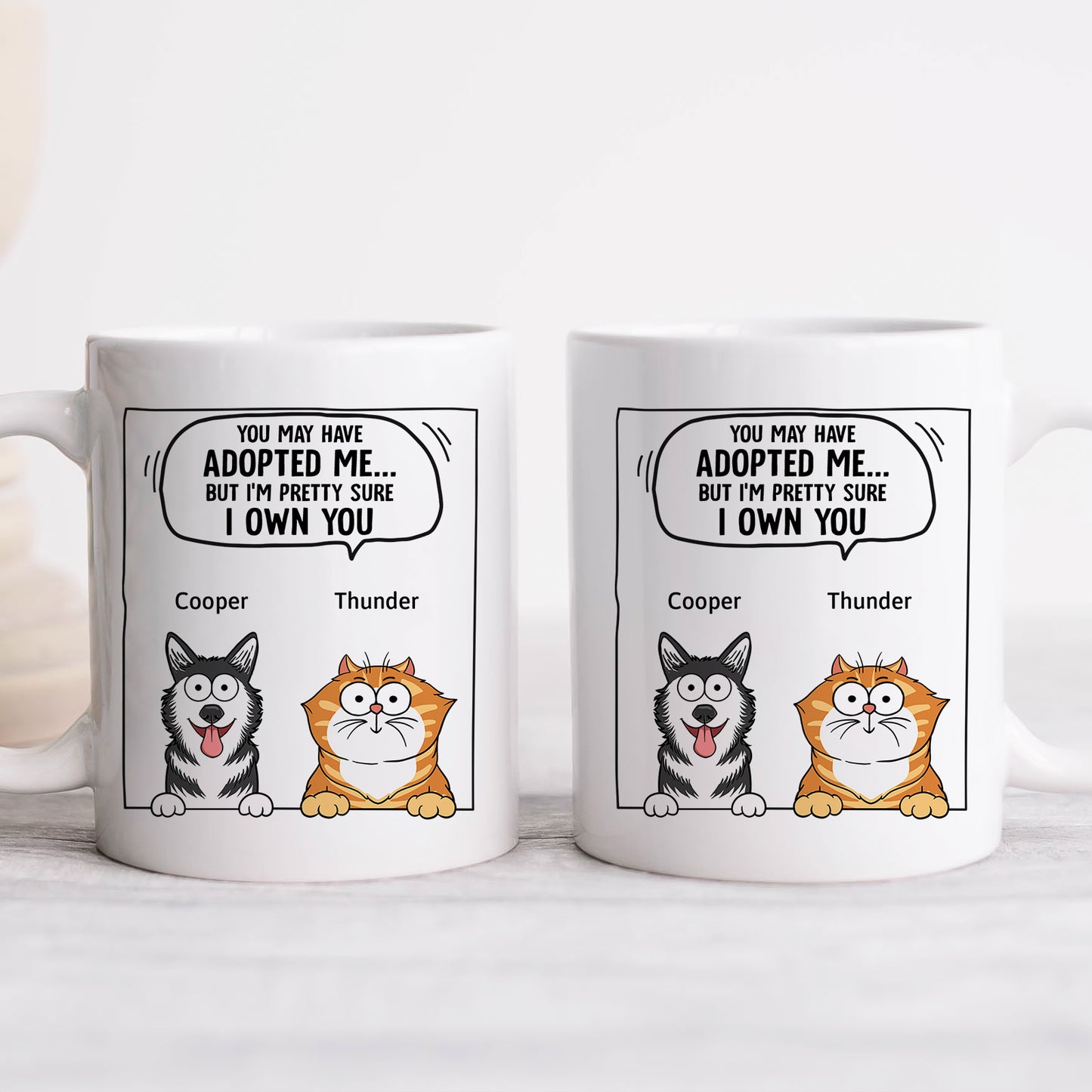 Pet Lovers - Dogs & Cats We Own You - Personalized Mug